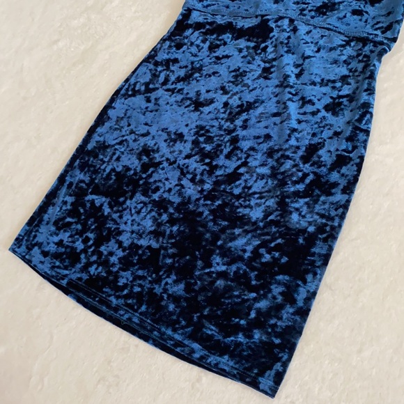 Intimately by Free People | Viper Crushed Velvet Chemise Mini Dress Blue (XS) - Picture 8 of 16
